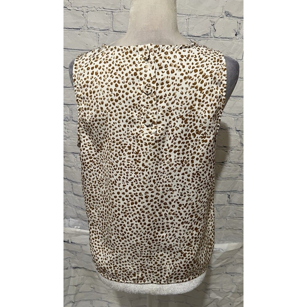 J.Crew women's sleeveless leopard animal print Top With Shell Buttons Size M - Picture 4 of 7